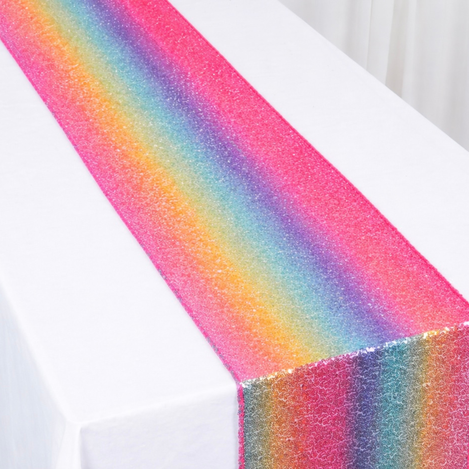 Rainbow Sequin Table Runner